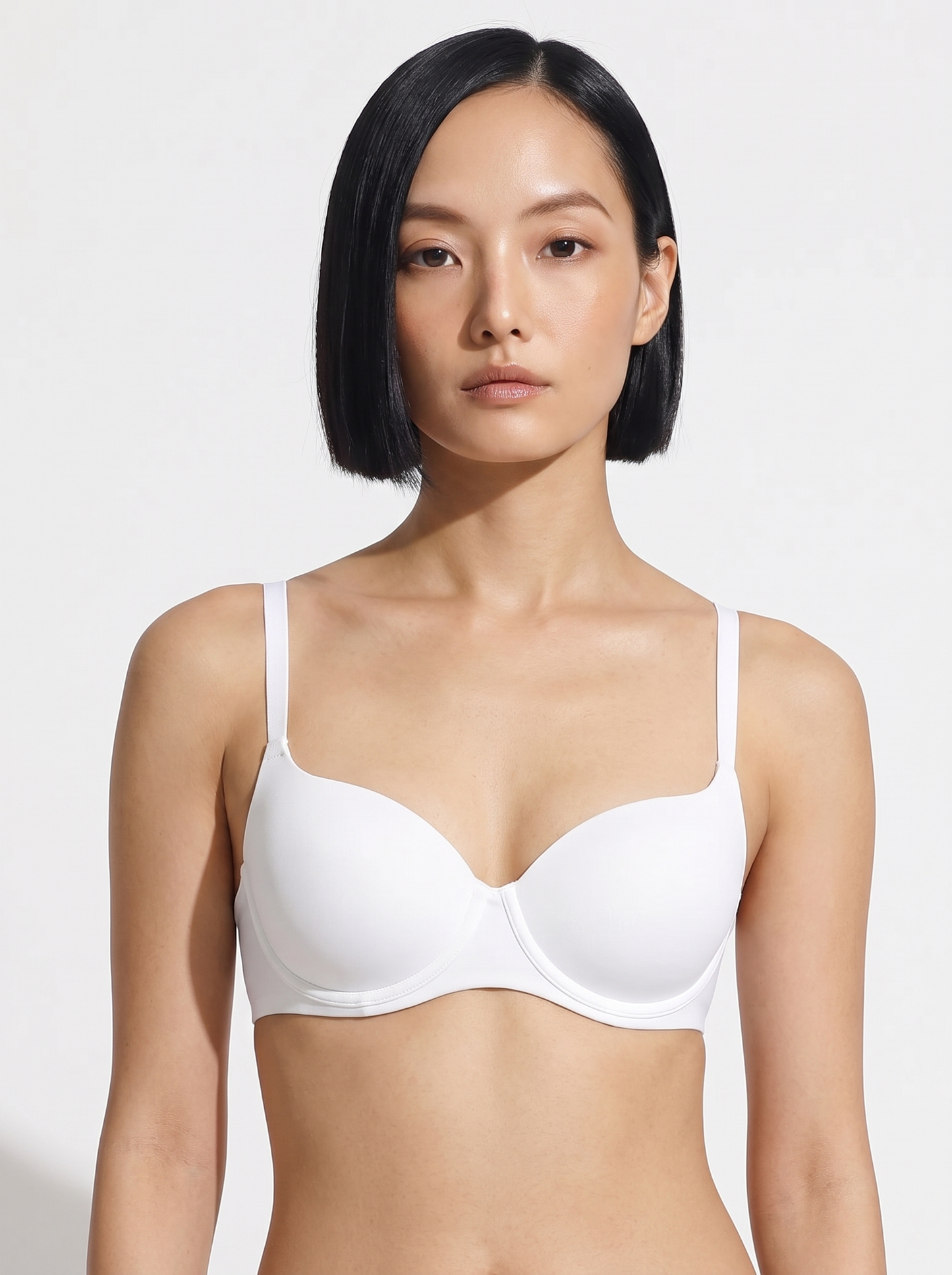 Seamless Balconette Push-Up T-Shirt Bra - White