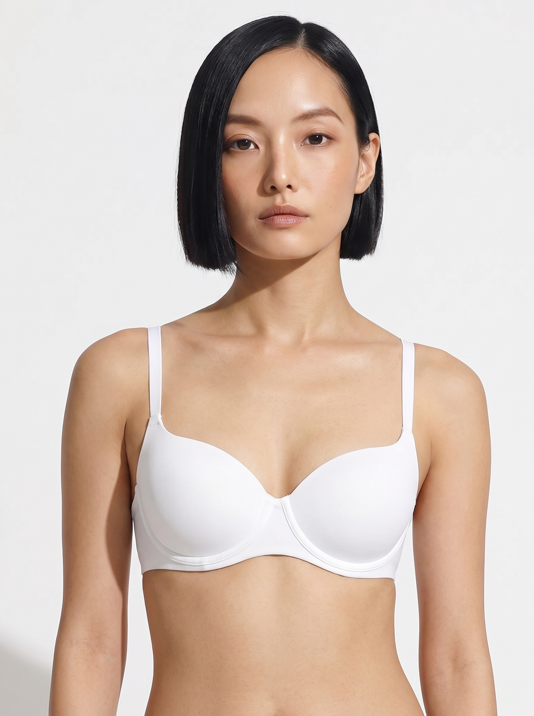 Seamless Balconette Push-Up T-Shirt Bra - White