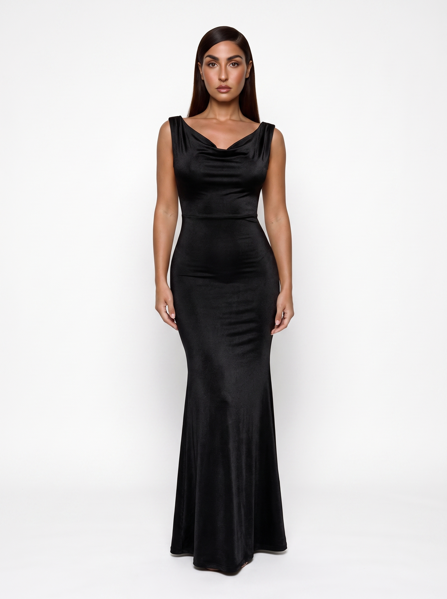 Shapewear Convertible Shine Sculpting Mermaid Dress - Black