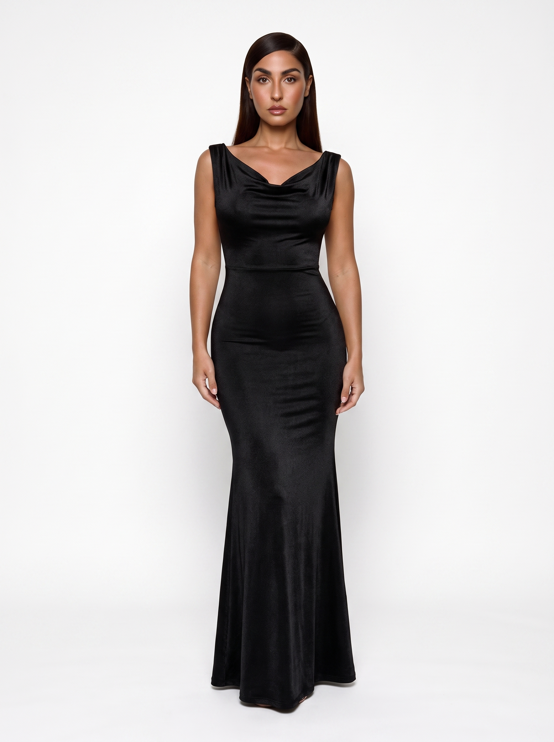 Shapewear Convertible Shine Sculpting Mermaid Dress - Black