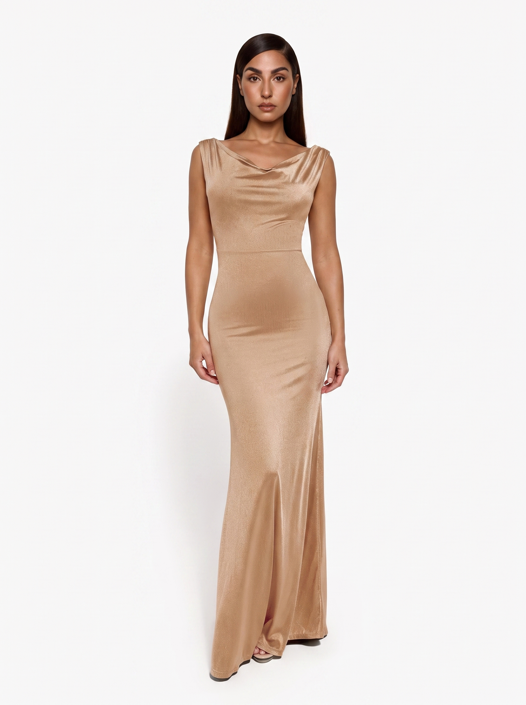 Shapewear Convertible Shine Sculpting Mermaid Dress - Champagne