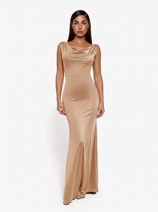 Shapewear Convertible Shine Sculpting Mermaid Dress - Champagne